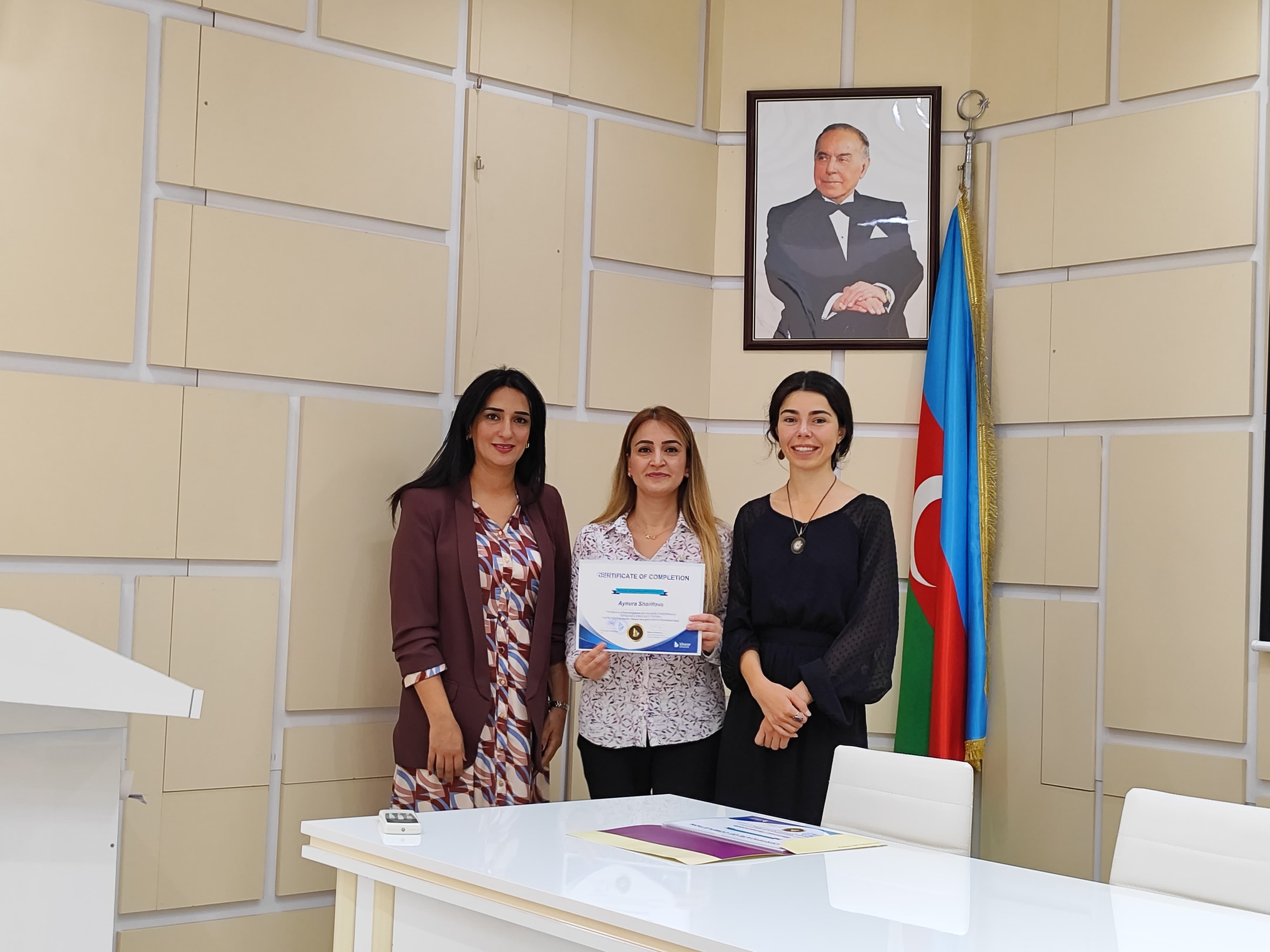 The English language certificates of Khazar University were presented to the employees of the Institute of Soil Science and Agrochemistry of the Ministry of Science and Education of the Republic of Azerbaijan.
