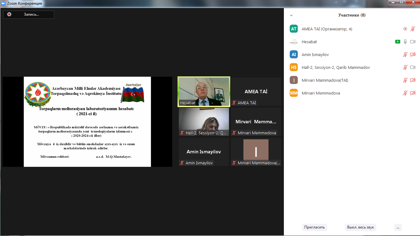 Torpaqların meliorasiyası, Mikroelementlər və mikrogübrələr və Torpaq örtüyünün strukturası laboratoriyaları 2021-ci il üzrə yekun hesabatınlarını təqdim ediblər