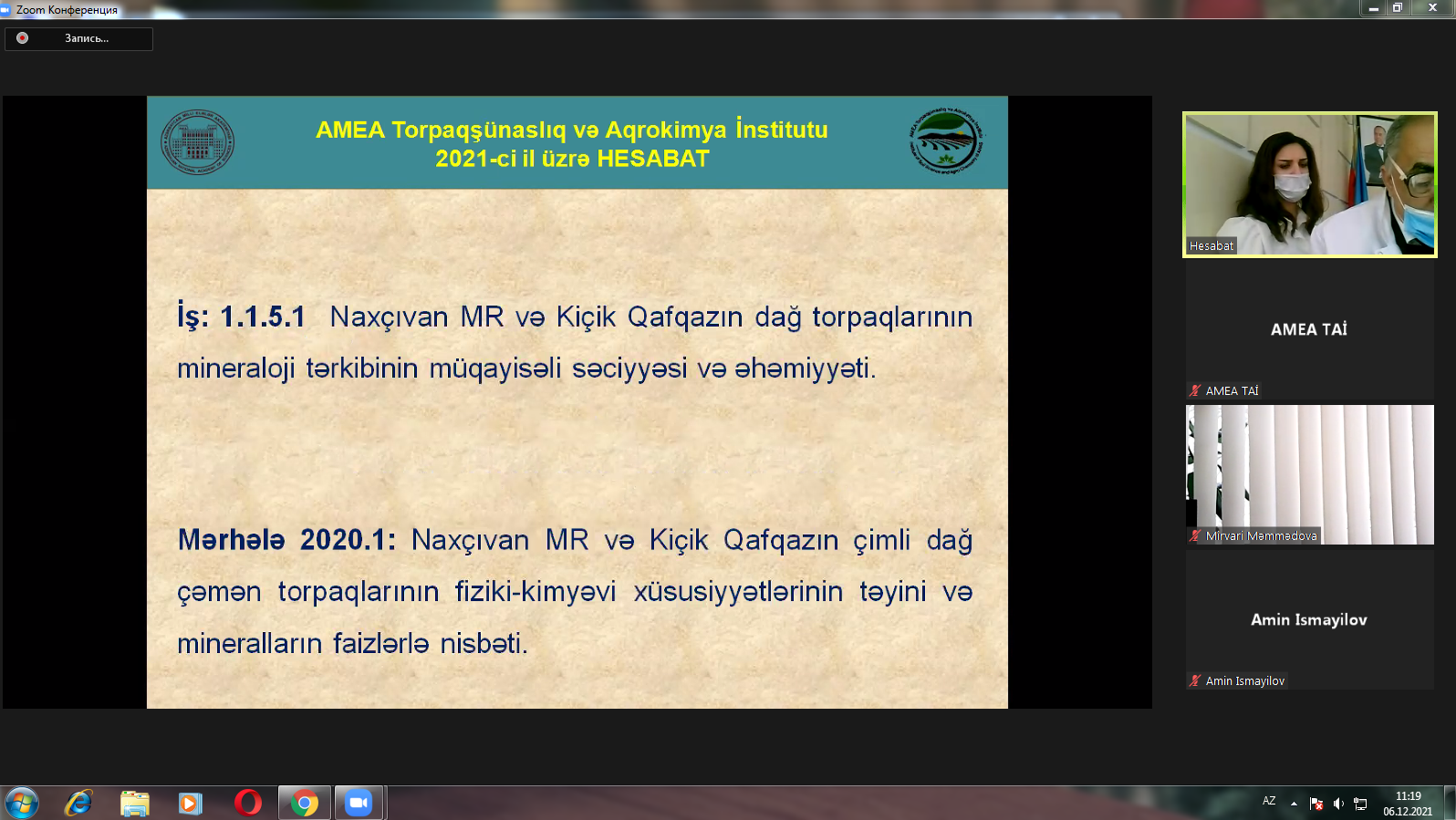 Torpaqların mineralogiyası və kimyası və Torpaq fizikası laboratoriyaları 2021-ci il üzrə yekun hesabatınlarını təqdim ediblər