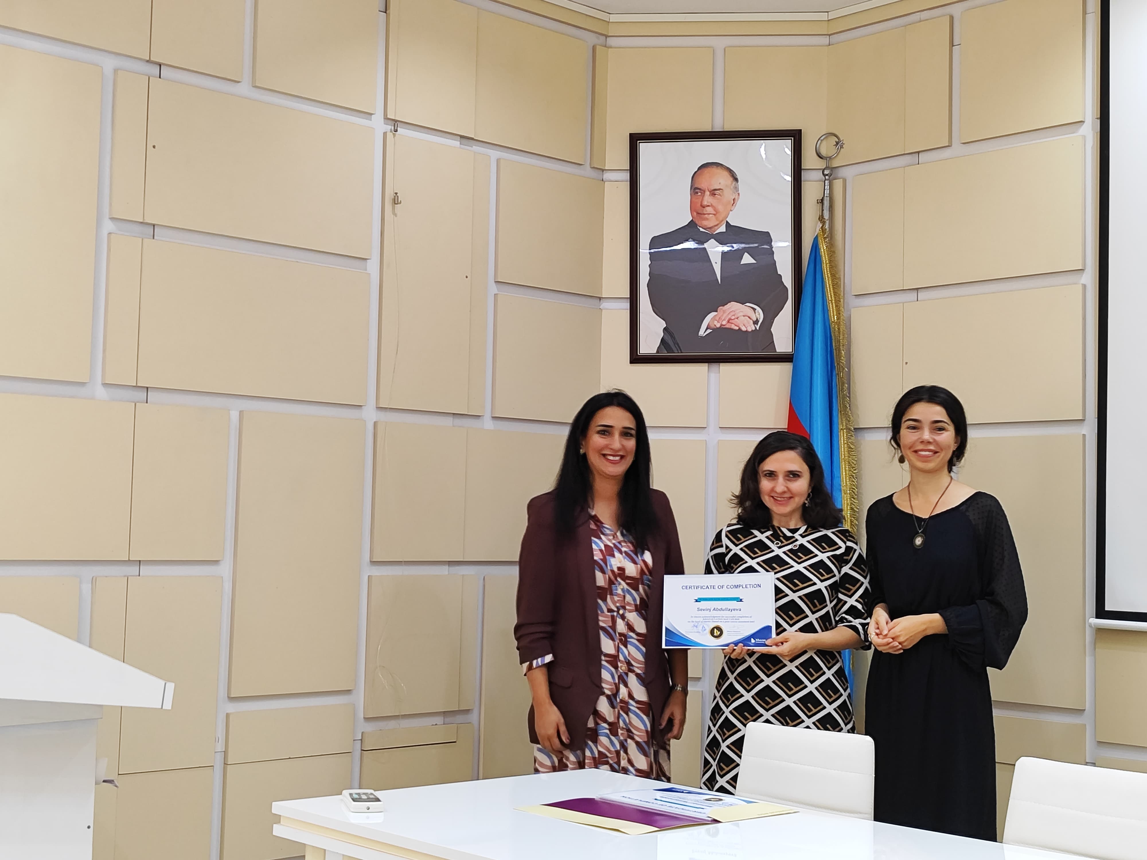 The English language certificates of Khazar University were presented to the employees of the Institute of Soil Science and Agrochemistry of the Ministry of Science and Education of the Republic of Azerbaijan.