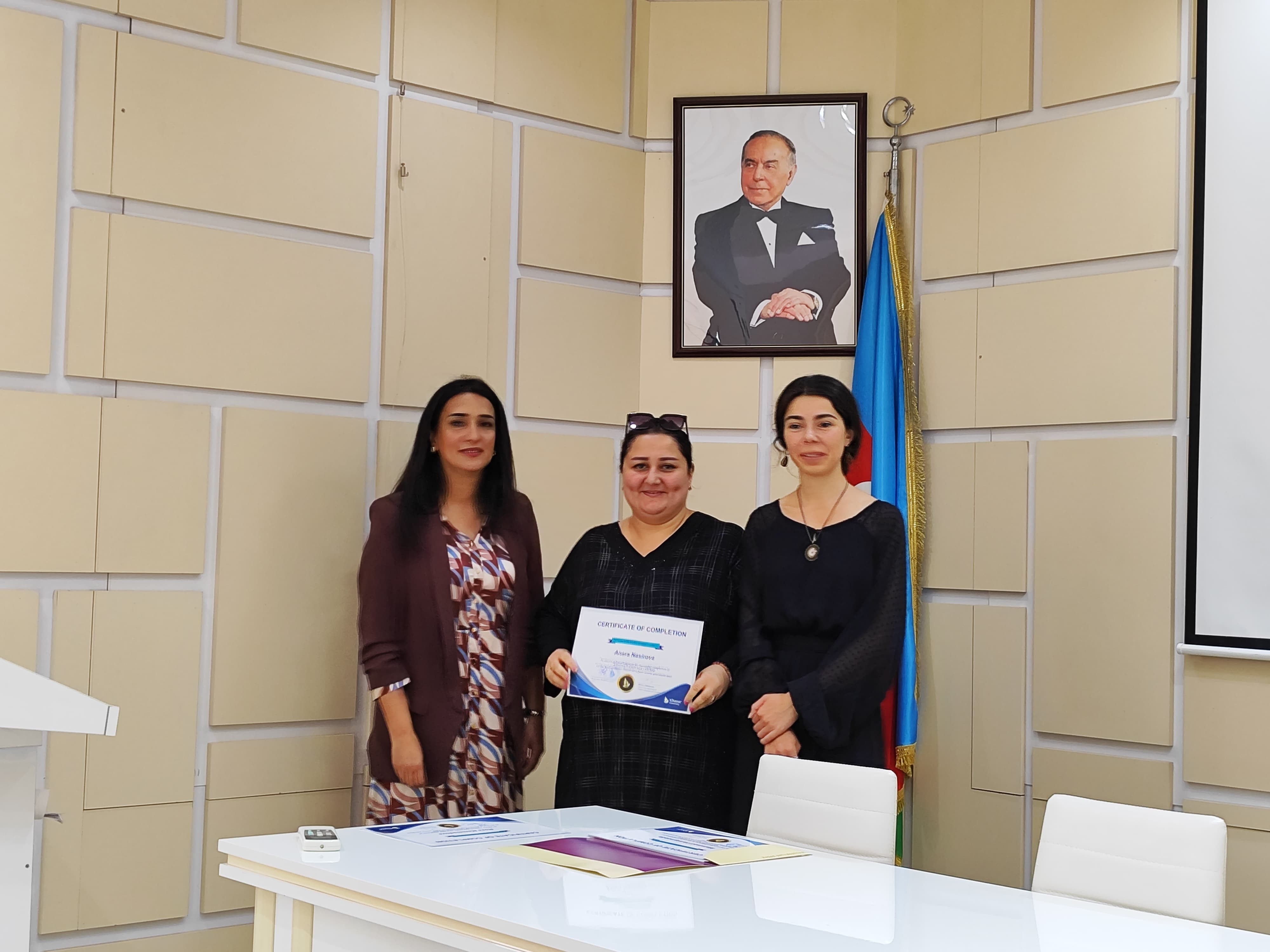 The English language certificates of Khazar University were presented to the employees of the Institute of Soil Science and Agrochemistry of the Ministry of Science and Education of the Republic of Azerbaijan.