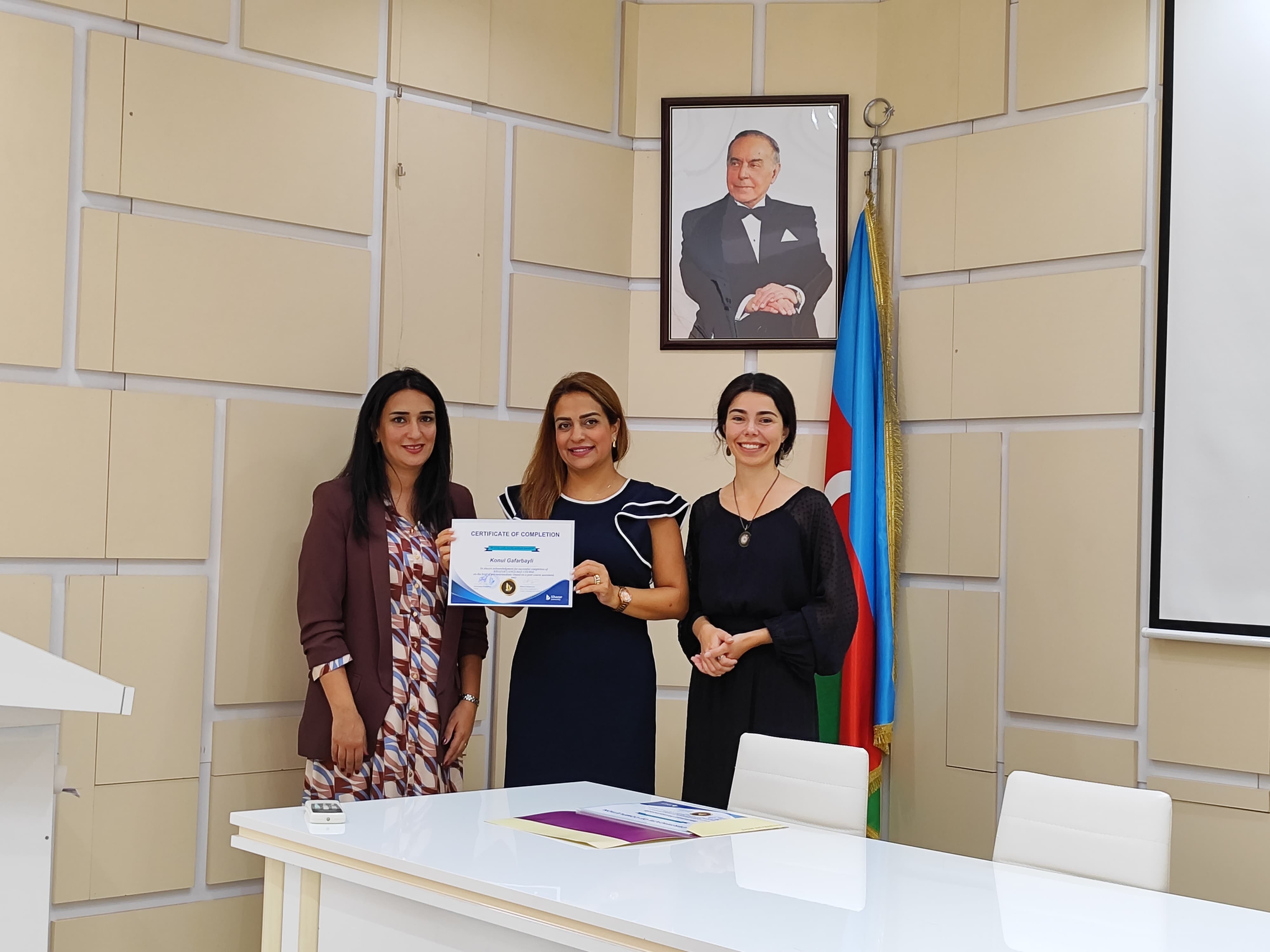 The English language certificates of Khazar University were presented to the employees of the Institute of Soil Science and Agrochemistry of the Ministry of Science and Education of the Republic of Azerbaijan.