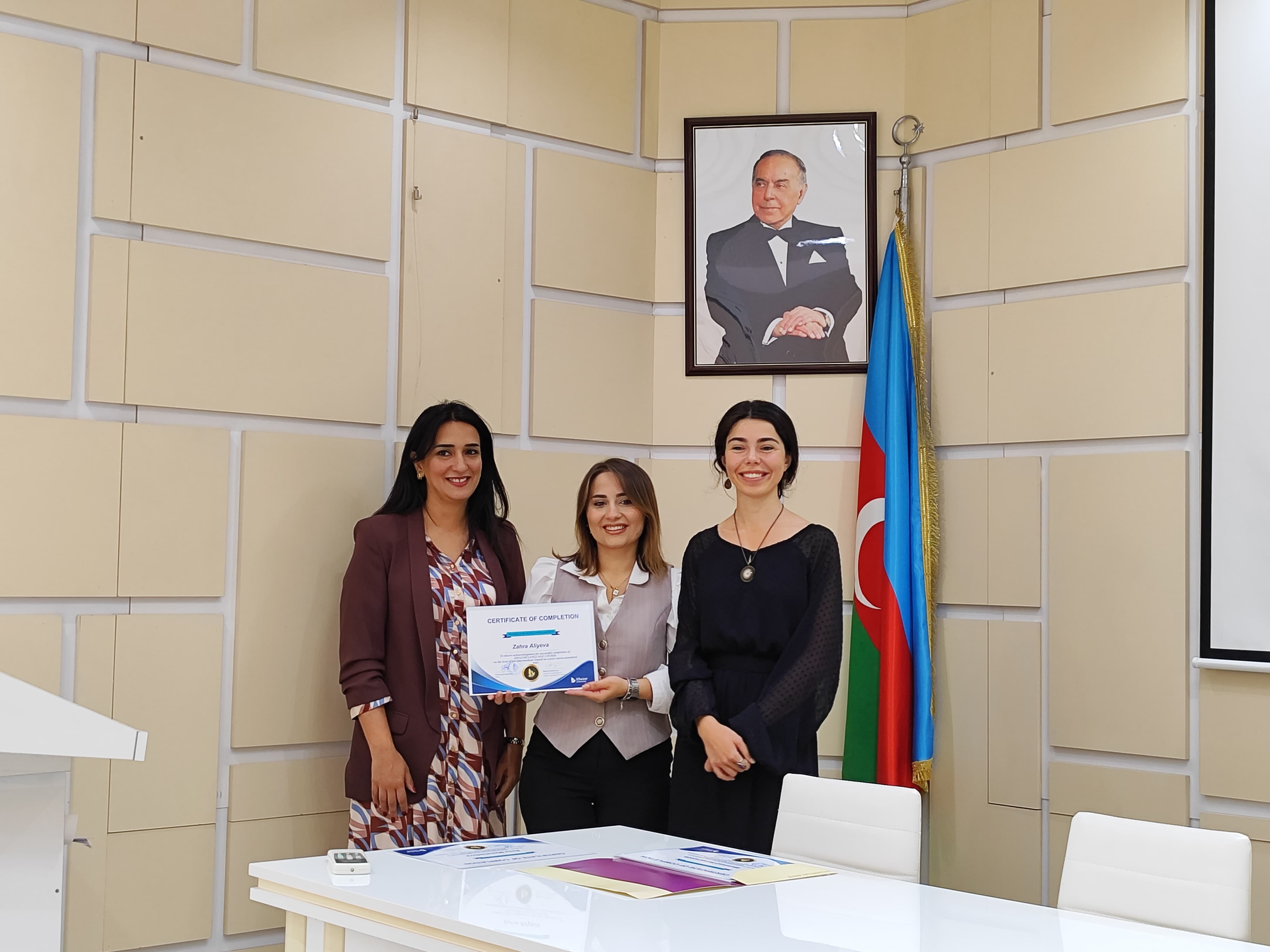 The English language certificates of Khazar University were presented to the employees of the Institute of Soil Science and Agrochemistry of the Ministry of Science and Education of the Republic of Azerbaijan.